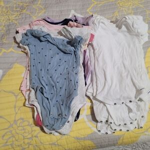 Blue and White Polka Dot Kids Bodysuit Set